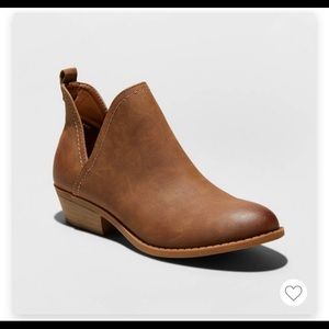 Nora Faux Leather Cut Out Ankle Bootie